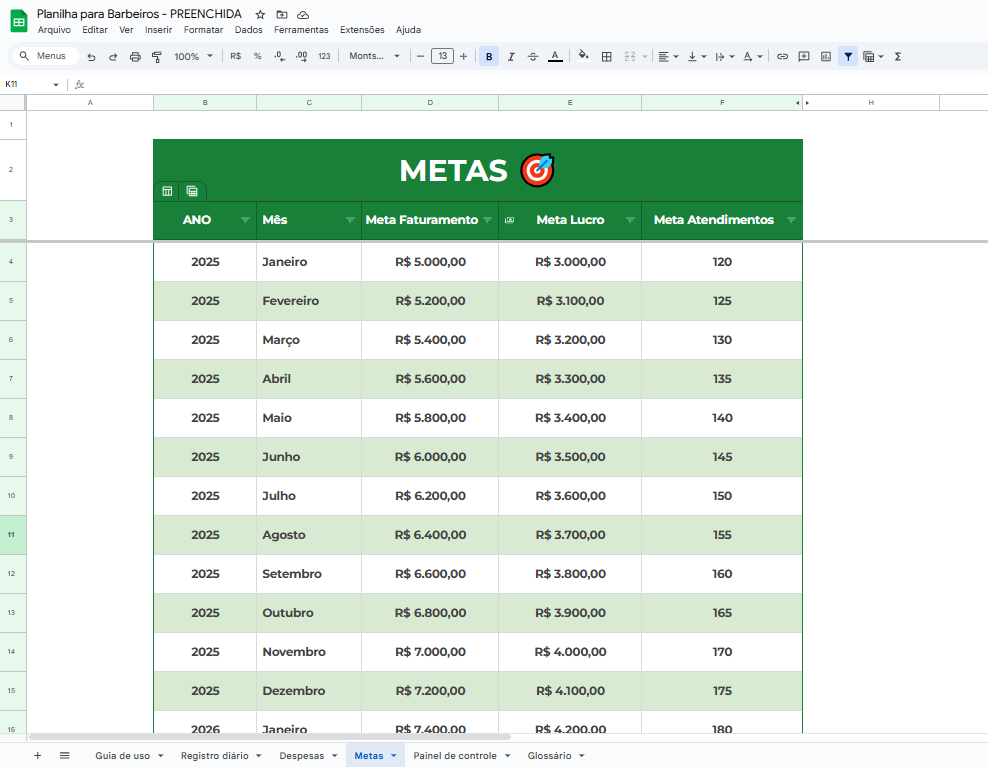 Tela planilha BARBEIRO 3