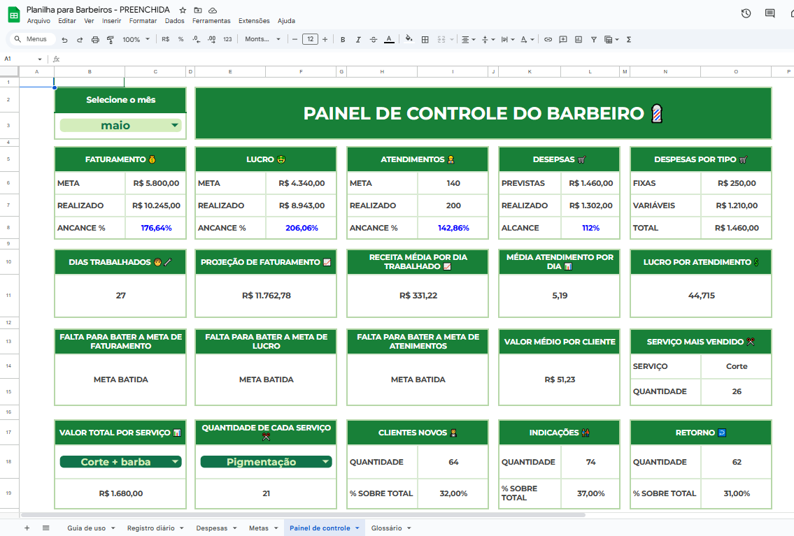 Tela planilha BARBEIRO 4