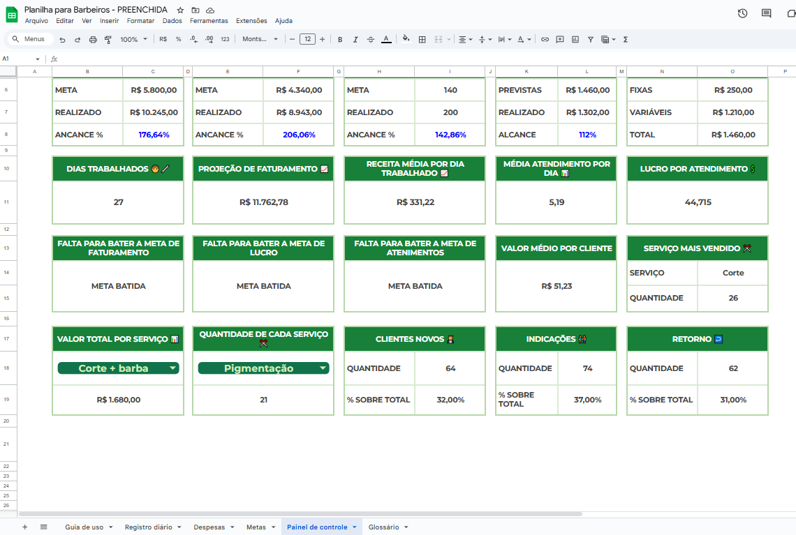 Tela planilha BARBEIRO 5